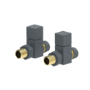 Elego Anthracite Gray Modern Manual Straight Radiator Valves (pair)