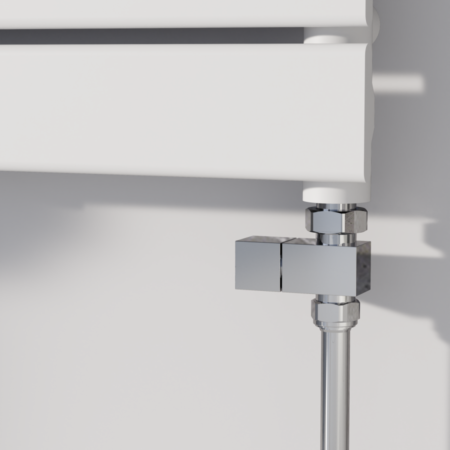 Elego Chrome Modern Manual Straight Radiator Valves (pair)