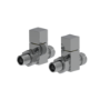 Elego Chrome Modern Manual Straight Radiator Valves (pair)