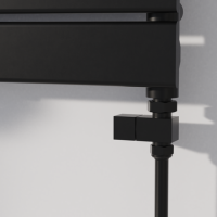 Elego Matte Black Modern Manual Straight Radiator Valves (pair)