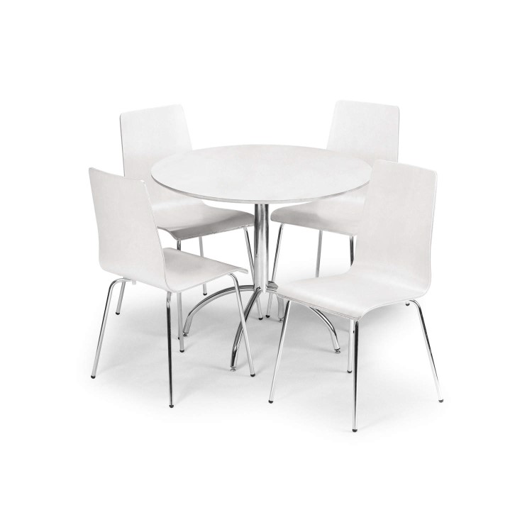 Julian Bowen Mandy White Round Dining Table Table only