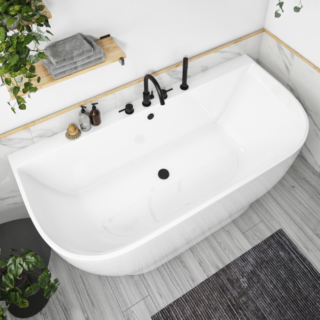 Freestanding Back to Wall Double Ended Bath 1650 x 780mm - Manilla