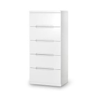 Julian Bowen MAN204 Julian Bowen Manhattan White High Gloss Tall Chest