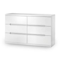 GRADE A1 - Julian Bowen Manhattan White High Gloss Wide Chest
