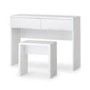 White High Gloss Dressing Table with 2 Drawers -Manhattan - Julian Bowen