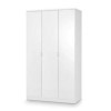 Tall White High Gloss 3 Door Triple Wardrobe - Manhattan - Julian Bowen