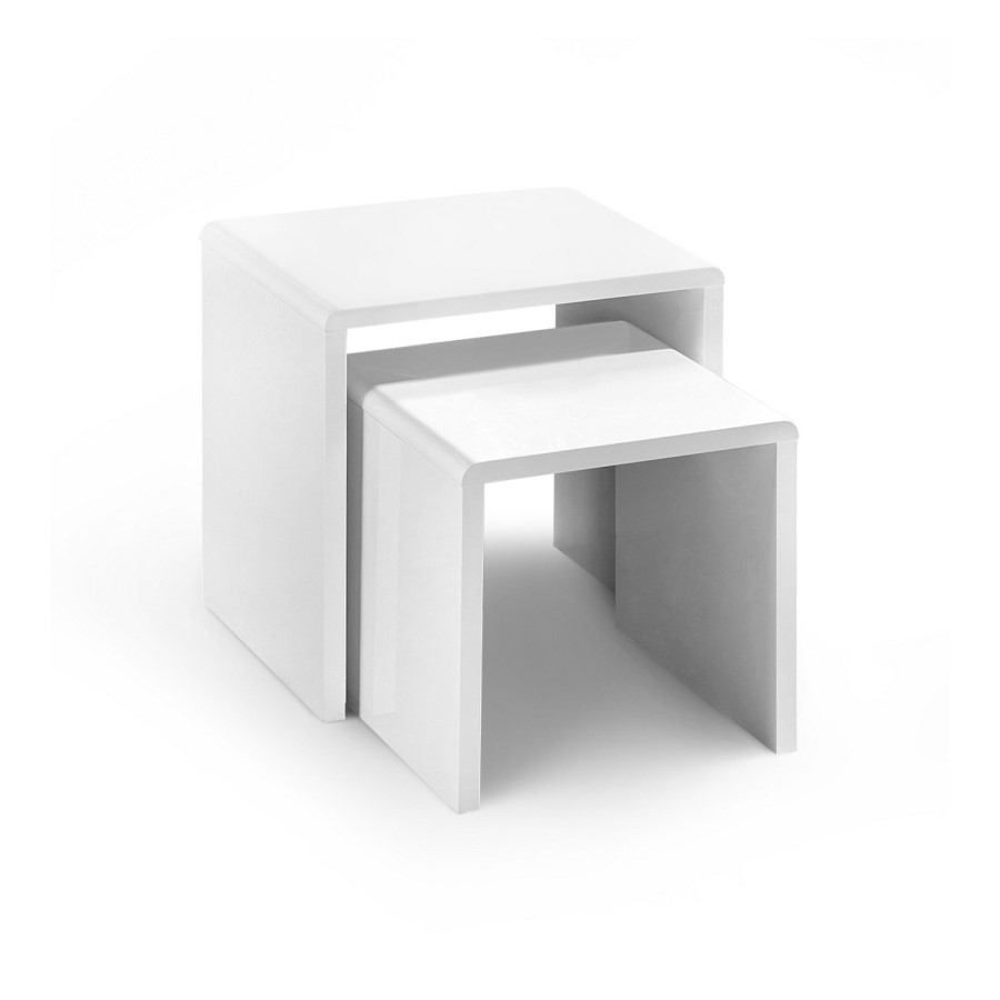 Julian Bowen Manhattan High Gloss White Nest of 2 Tables
