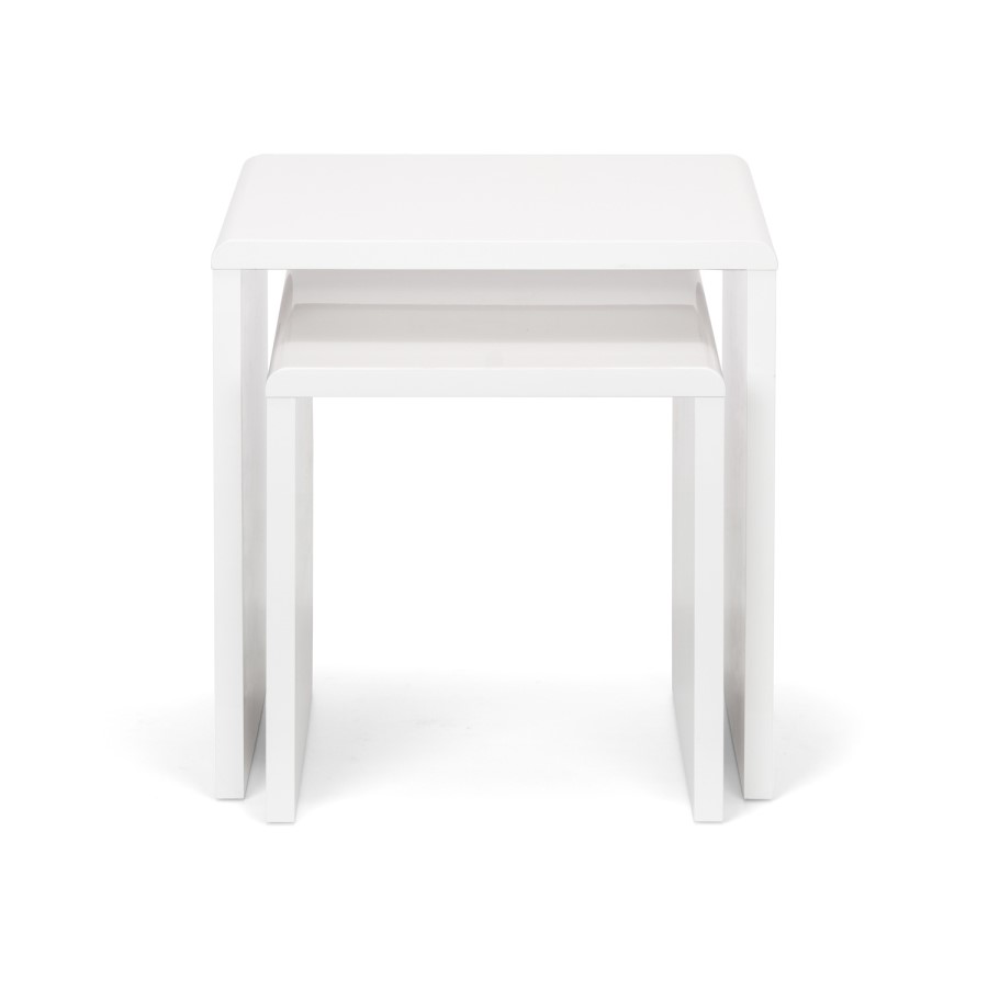 Julian Bowen Manhattan High Gloss White Nest of 2 Tables