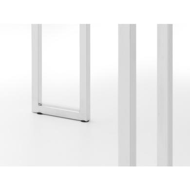 Dining Table in White & 4 Grey Chairs - Manhattan