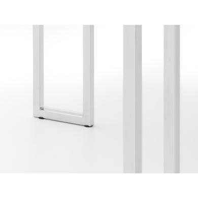 Dining Table in White & 4 Grey Chairs - Manhattan