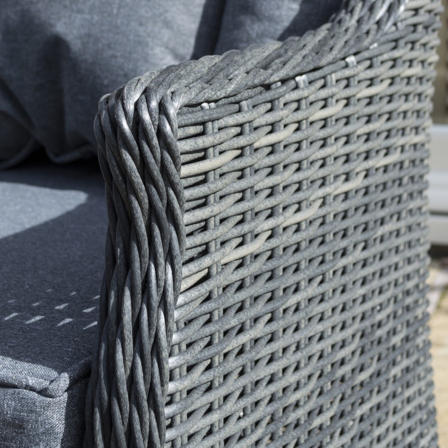 Rowlinson Grey Rattan Garden Dining Set - Seats 6 - Manhattan Range