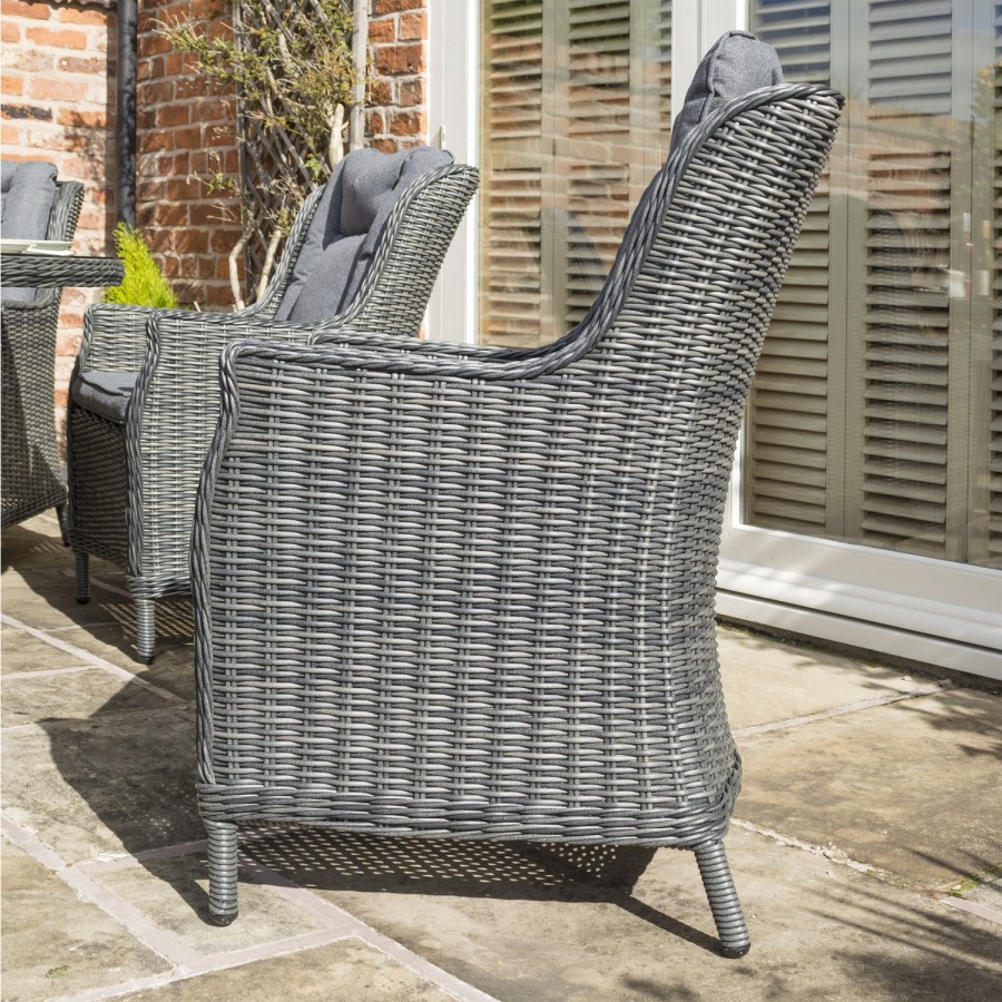 Rowlinson Grey Rattan Garden Dining Set - Seats 6 - Manhattan Range