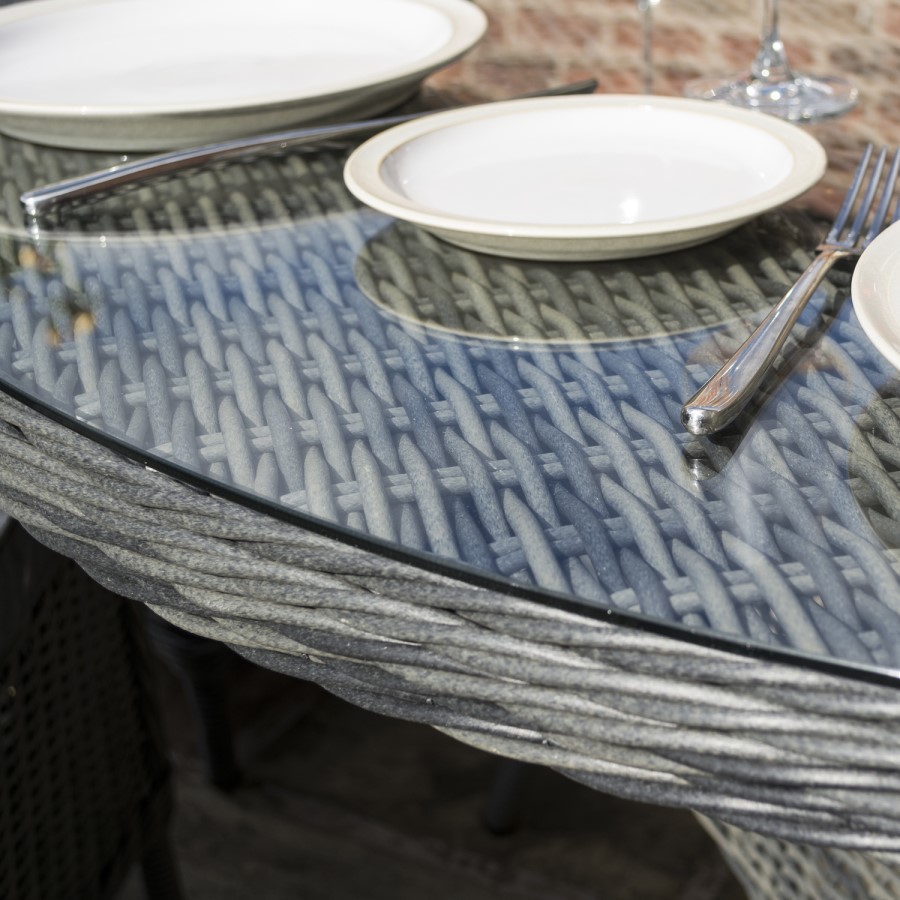 Rowlinson Grey Rattan Garden Dining Set - Seats 6 - Manhattan Range