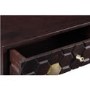 Narrow Console Table in Dark Wood & Gold with Drawers - Mari