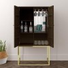 Drinks Cabinet in Gold &amp; Dark Wood - Mari