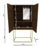 Drinks Cabinet in Gold & Dark Wood - Mari