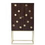 Drinks Cabinet in Gold & Dark Wood - Mari