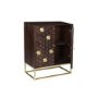 GRADE A2 - Small Sideboard in Dark Wood & Gold - Mari