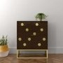 GRADE A2 - Small Sideboard in Dark Wood & Gold - Mari