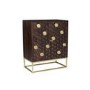 GRADE A2 - Small Sideboard in Dark Wood & Gold - Mari