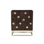 GRADE A2 - Small Sideboard in Dark Wood & Gold - Mari
