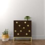 GRADE A2 - Small Sideboard in Dark Wood & Gold - Mari