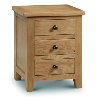 Solid Oak 3 Drawer Bedside Table - Marlborough - Julian Bowen  Solid Oak 3 Drawer Bedside Table - Marlborough - Julian Bowen