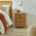 MAR202 Solid Oak 3 Drawer Bedside Table - Marlborough - Julian Bowen 