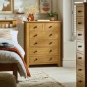 MAR204 Tall Solid Oak Chest of 6 Drawers  - Marlborough - Julian Bowen 