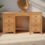 Solid Oak Dressing Table with 8 Drawers -Manhattan - Julian Bowen