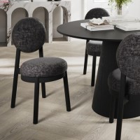 Set of 2 Black Upholstered Dining Chairs - Maru