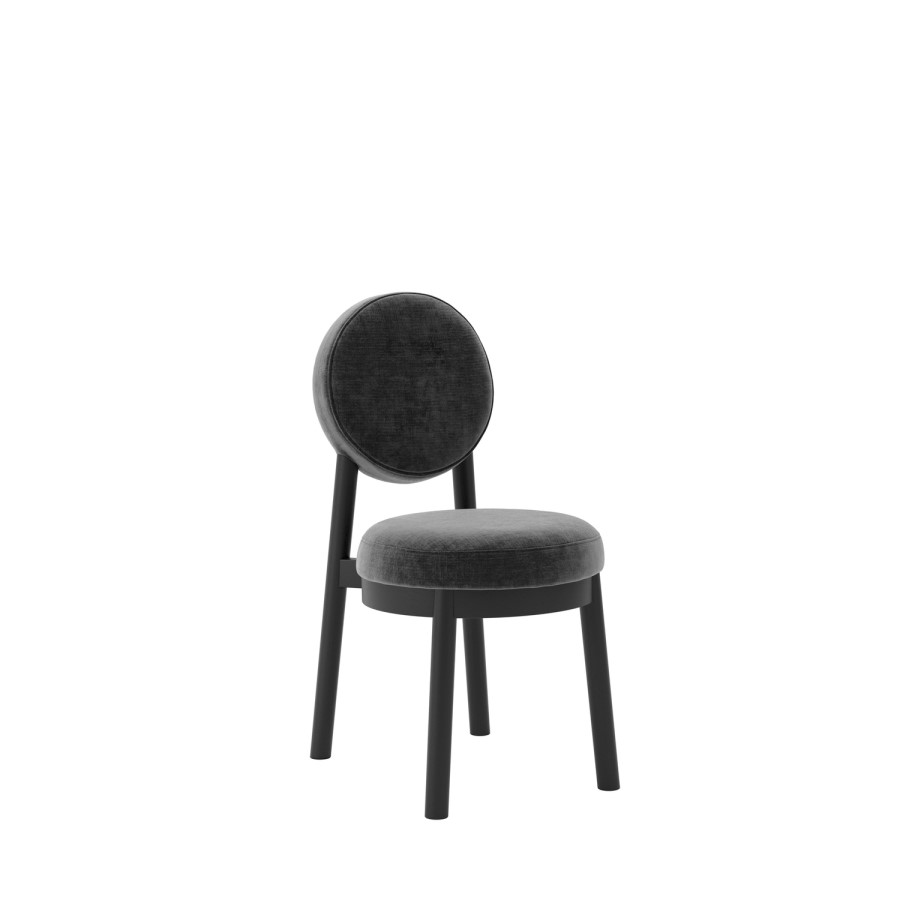 Set of 2 Black Upholstered Dining Chairs - Maru