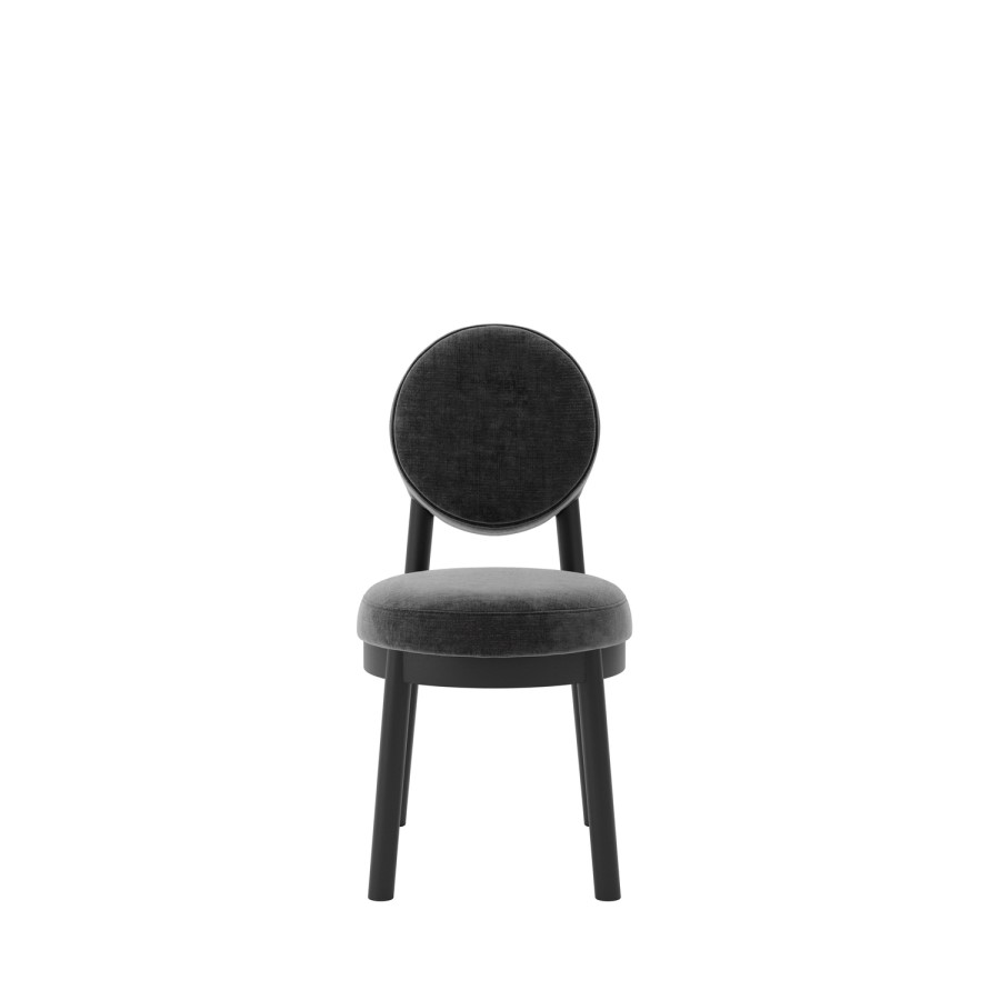 Set of 2 Black Upholstered Dining Chairs - Maru