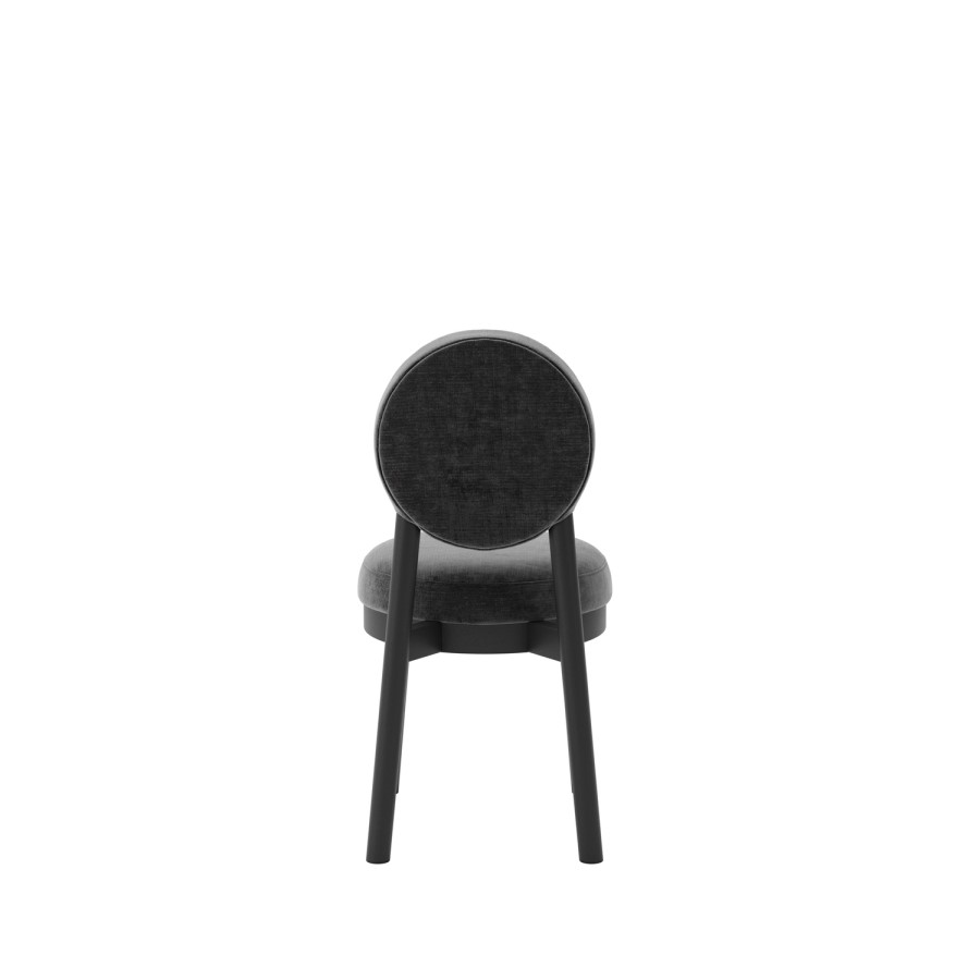 Set of 2 Black Upholstered Dining Chairs - Maru