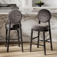 Black Upholstered Kitchen Counter Stool - Maru