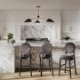 Black Upholstered Kitchen Counter Stool - Maru