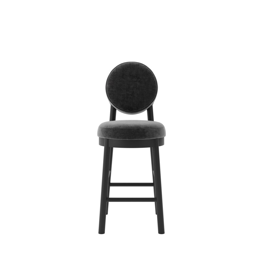 Black Upholstered Kitchen Counter Stool - Maru