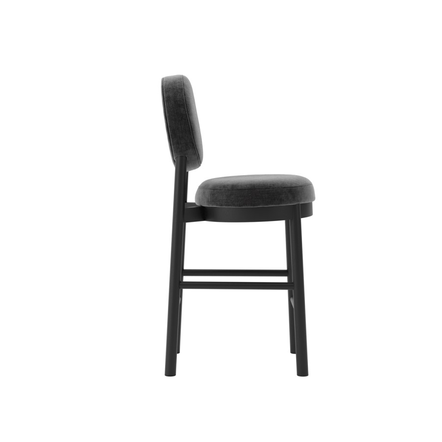 Black Upholstered Kitchen Counter Stool - Maru