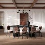 Set of 2 Brown Upholstered Dining Chairs - Maru