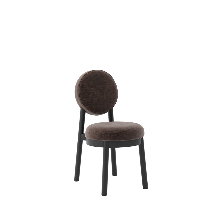 Set of 2 Brown Upholstered Dining Chairs - Maru