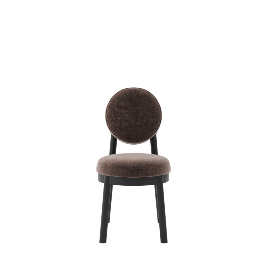 Set of 2 Brown Upholstered Dining Chairs - Maru