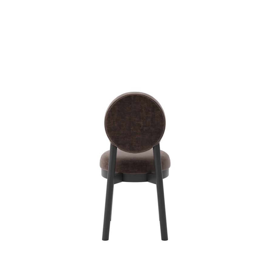 Set of 2 Brown Upholstered Dining Chairs - Maru