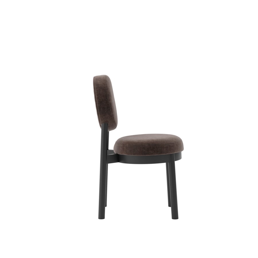 Set of 2 Brown Upholstered Dining Chairs - Maru