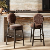Brown Upholstered Kitchen Counter Stool - Maru