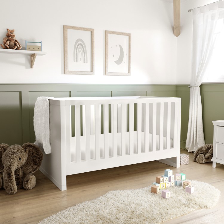 White Pine Wood Convertible 2-in-1 Cot Bed - Mason