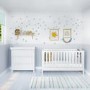 GRADE A1 - White Pine Wood Convertible 2-in-1 Cot Bed - Mason