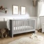 Light Grey Pine Wood Convertible 2-in-1 Cot Bed - Mason