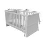 Light Grey Pine Wood Convertible 2-in-1 Cot Bed - Mason