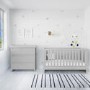 GRADE A1 - Light Grey Pine Wood Convertible 2-in-1 Cot Bed - Mason