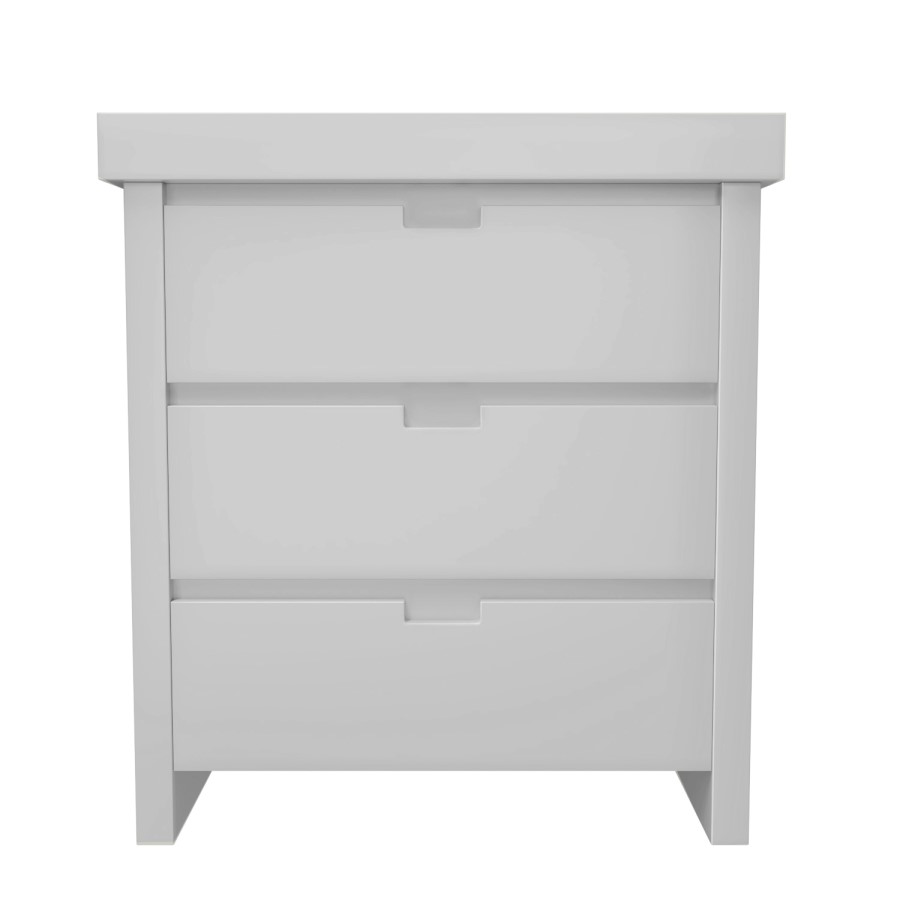 Light Grey Pine Wood Changing Unit with 3 Drawers - Mason